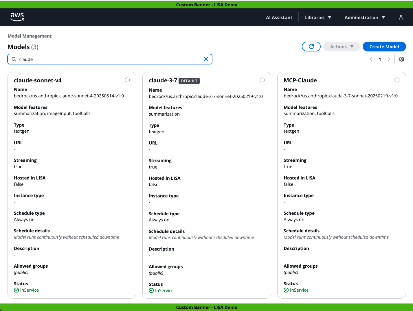 LISA Model Management