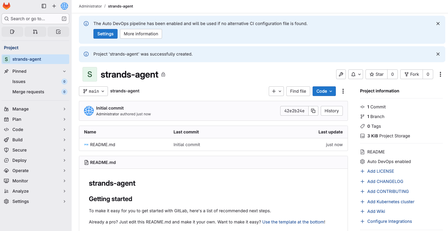GitLab new project step 5