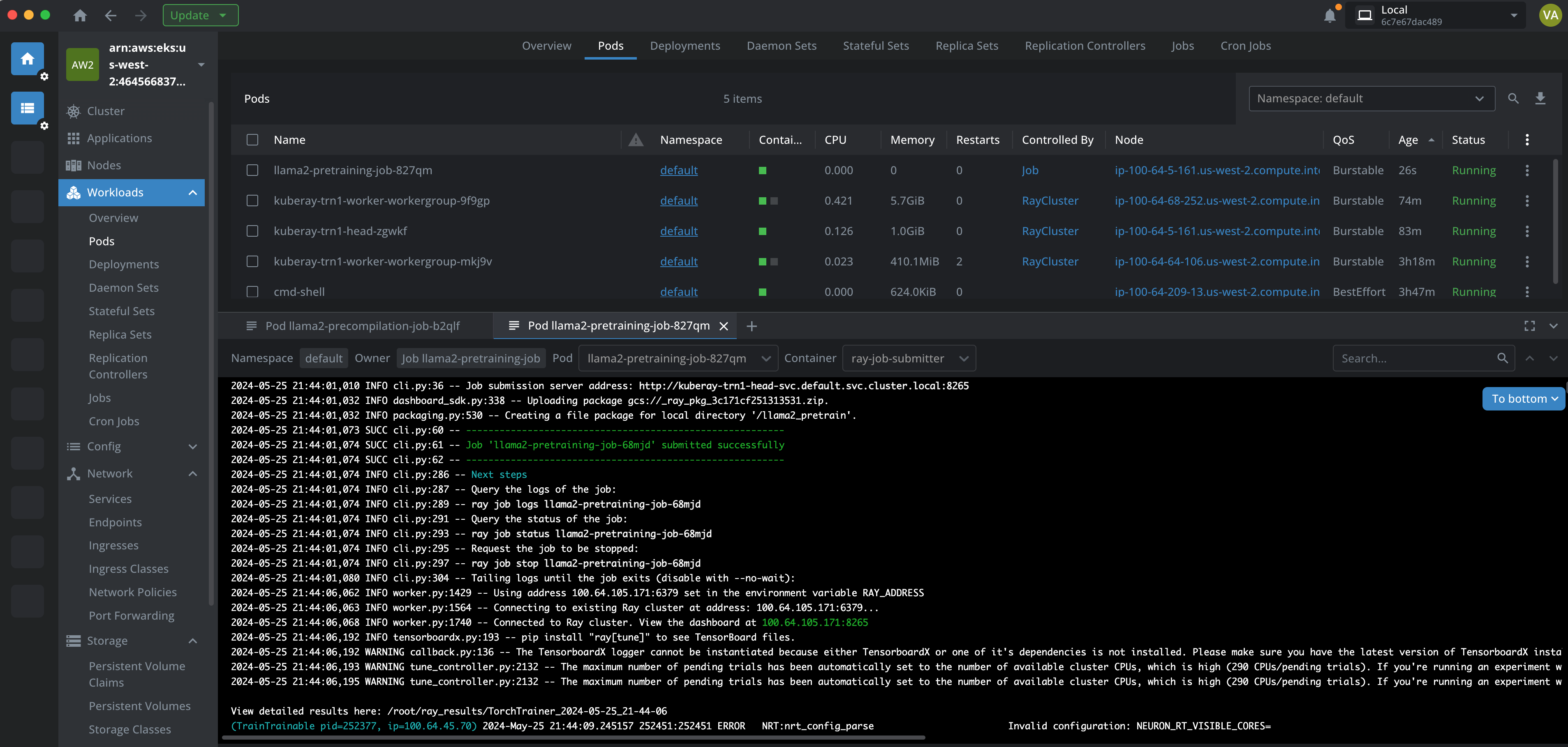 훈련 진행 상황