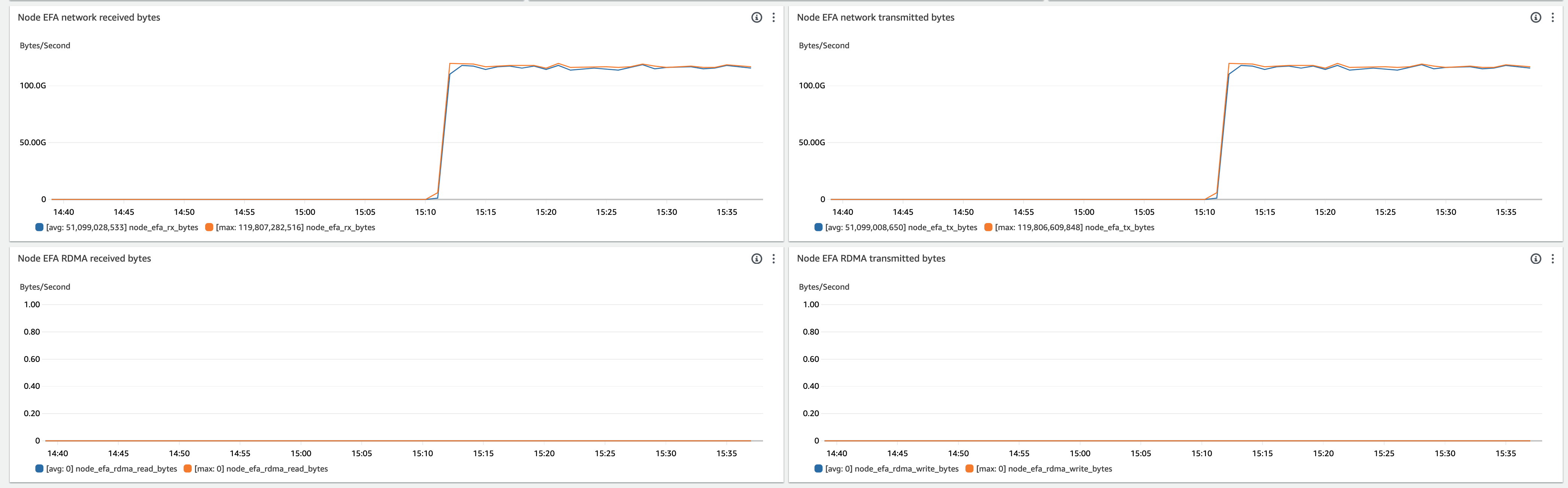 Container insights EFA metrics