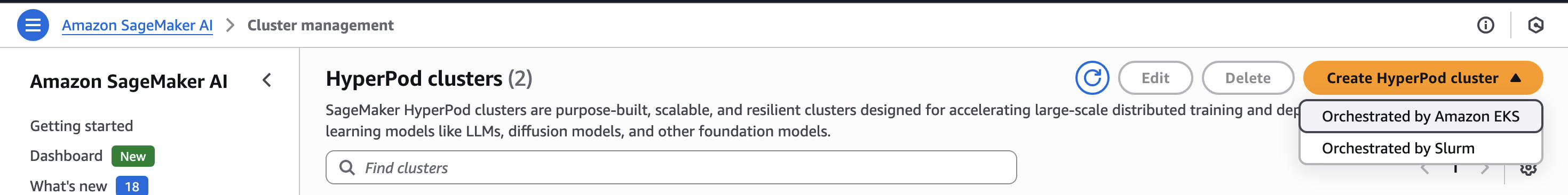 Amazon Sagemaker Hyperpod cluster creation experience
