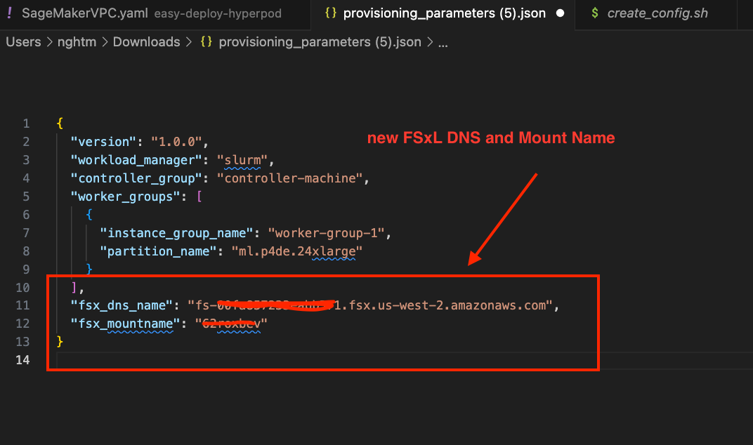 Provisioning Parameters Update