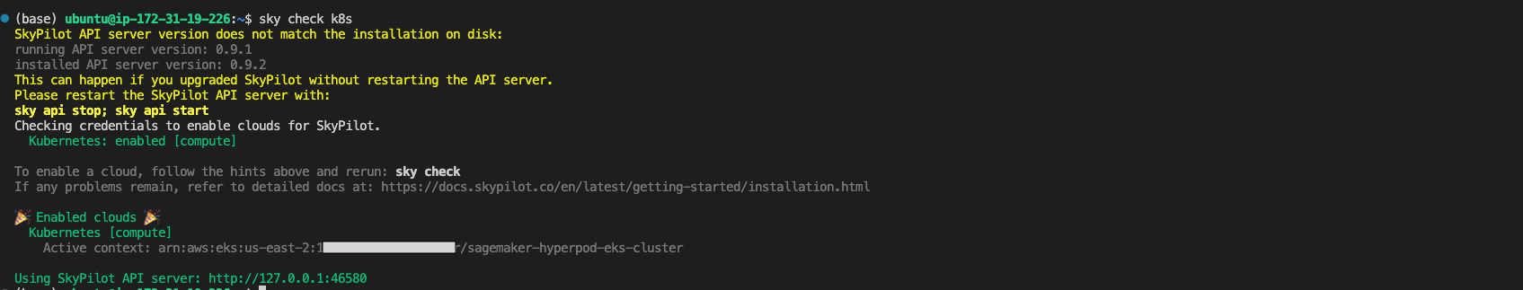 Verify SkyPilot&#39;s Connection to the Cluster