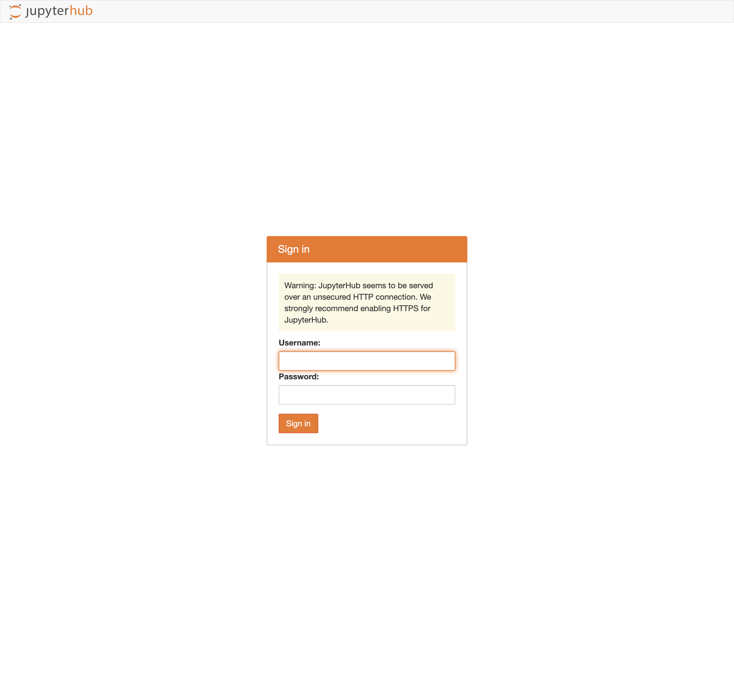 JupyterHub Login