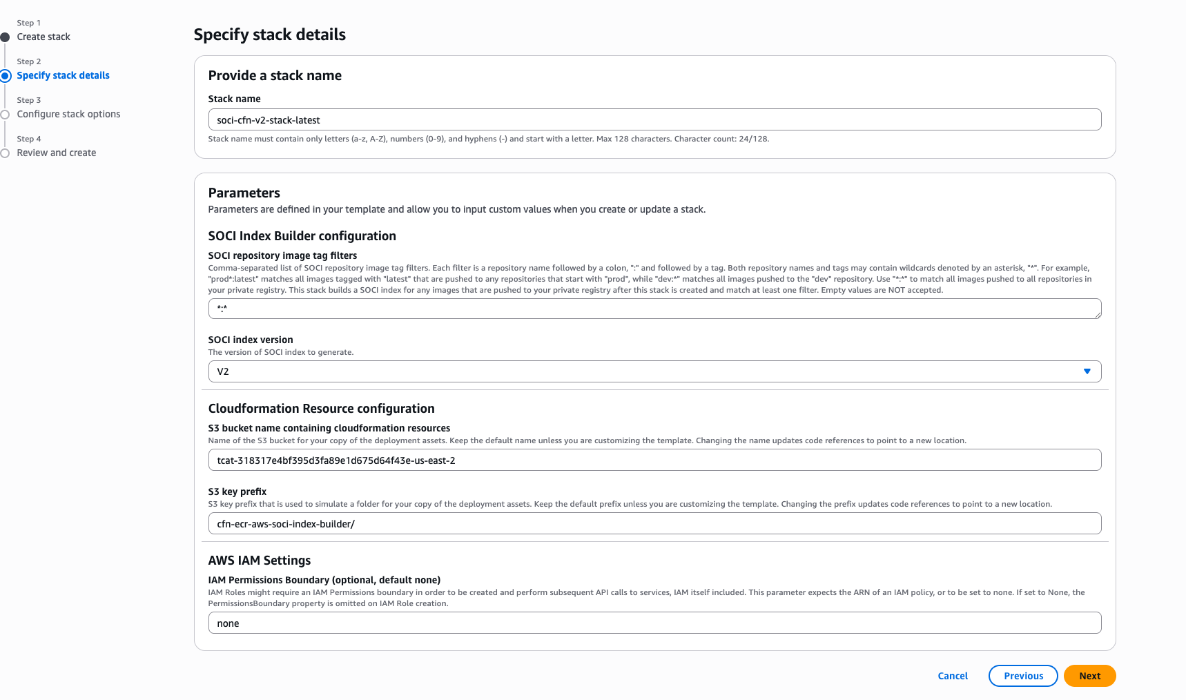 Stack details example