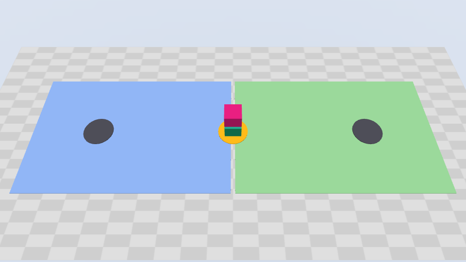 The parcel is at the dock, above the two carts. West offers custody to east, and east accepts.