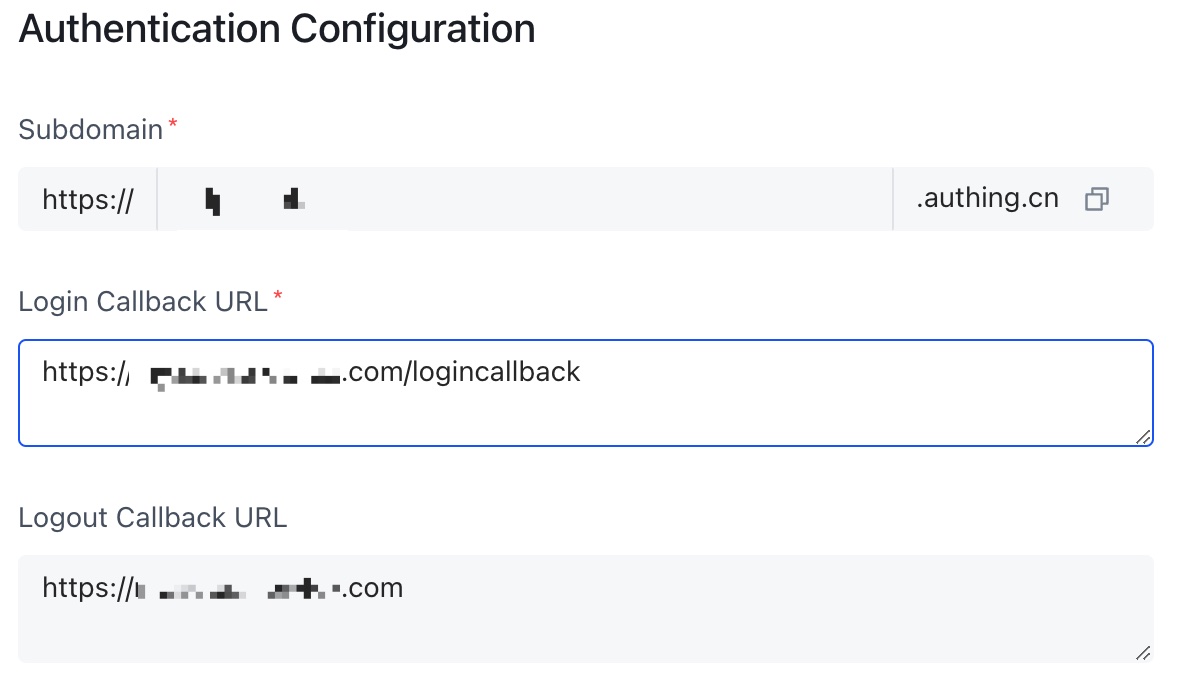 Authing Callback URL