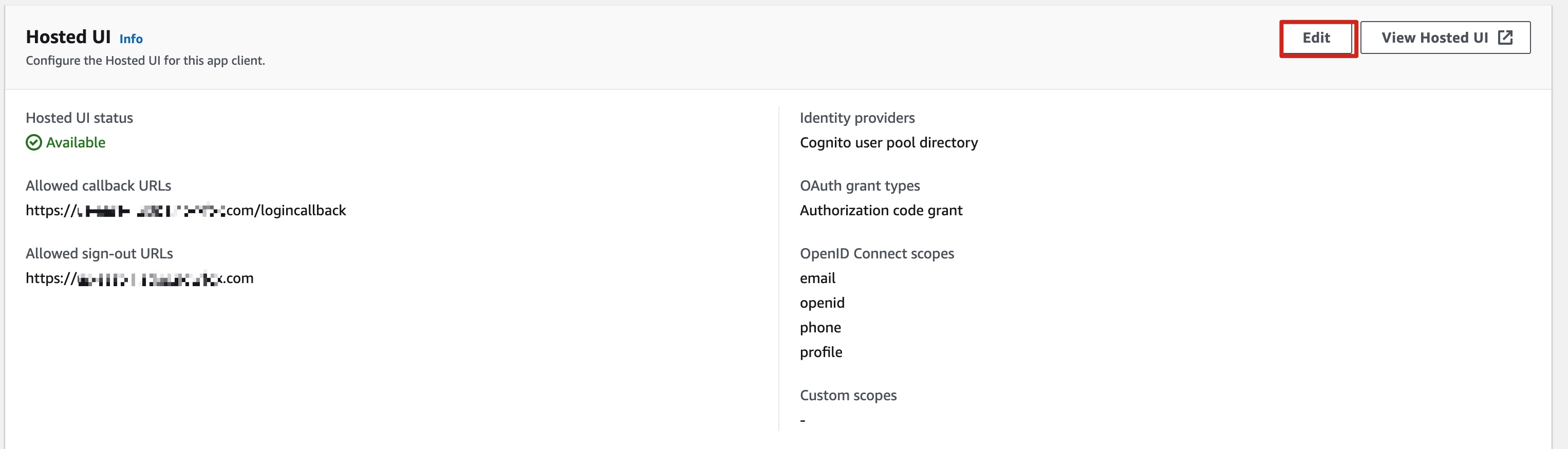 Cognito Callback URL