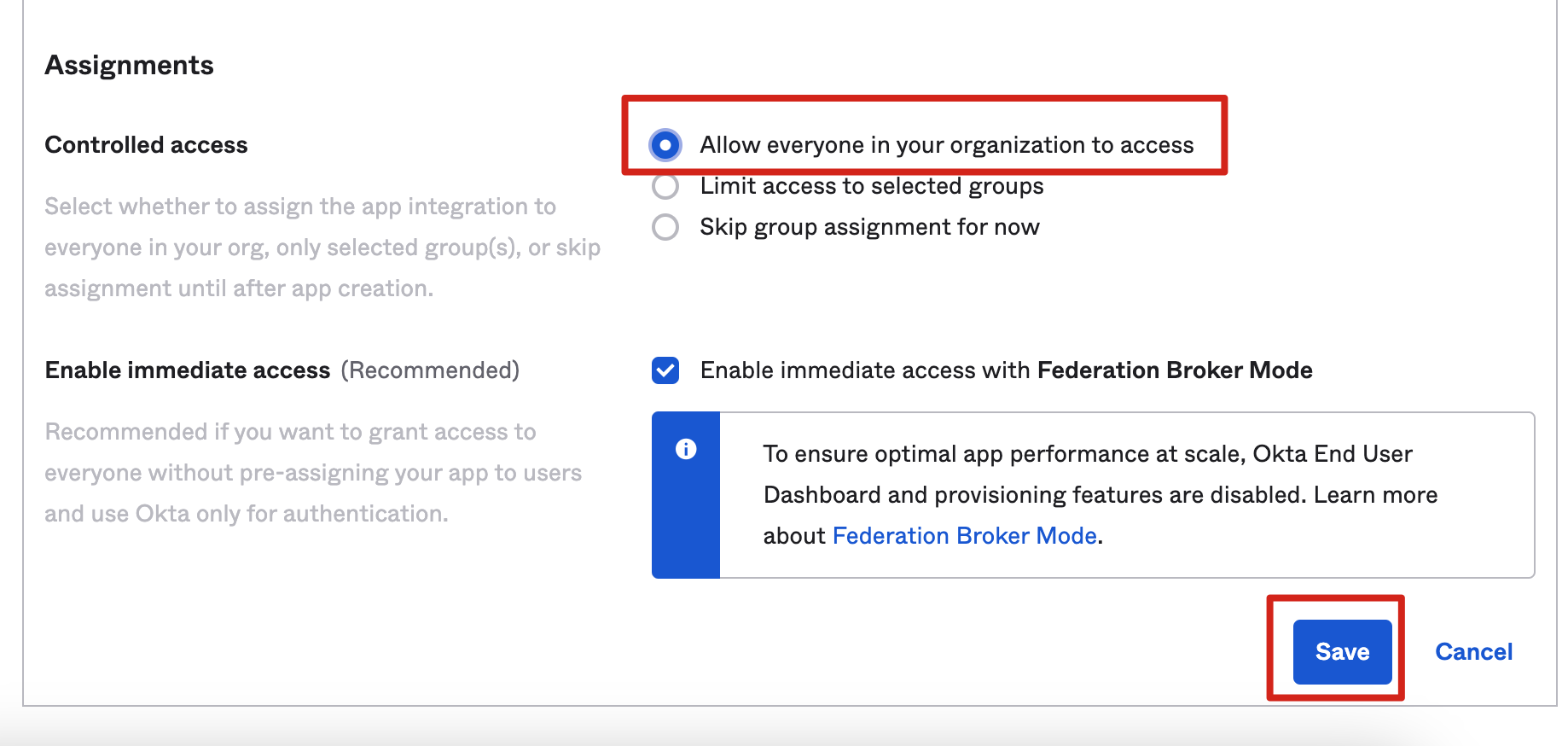 OKTA Controlled access